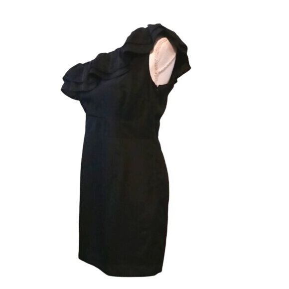 Level Eight Black One Shoulder Ruffled Mini Cocktail Dress Size M - Picture 4 of 12